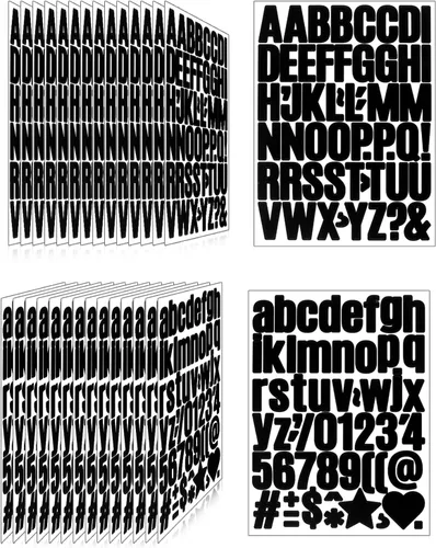Vista 22 de Calcomanías de Letras para Tablón de Anuncios, 288 Piezas 18 Hojas 3 Pulgadas, Vinilo Impermeable, Colorido para Buzón, Ventana, Puerta, Letrero