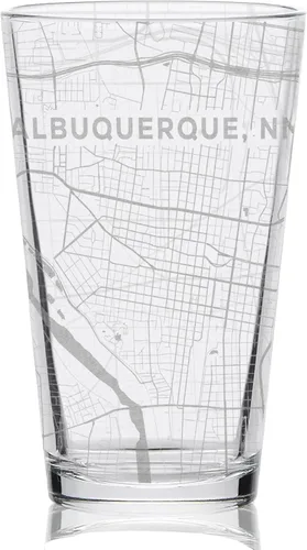 Vista 28 de Santa FE NEW MEXICO - Vaso de cerveza grabado con mapa de calle de la ciudad, idea de regalo perfecta y decoración única