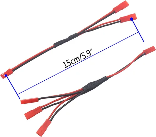 Vista 4 de Share Goo 4 piezas JST Divisor de enchufe, cable JST macho hembra Y, adaptador paralelo JST Y, arnés divisor compatible con Traxxas TRX-4 1/10 RC