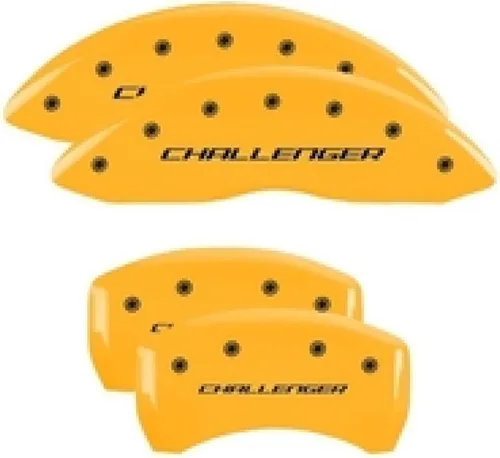 Vista 63 de MGP Caliper Covers 12162SCLBBK - Juego de 4 fundas de freno negras para Dodge Challenger 2011-2020 (pinza delantera de pistón dual) grabadas