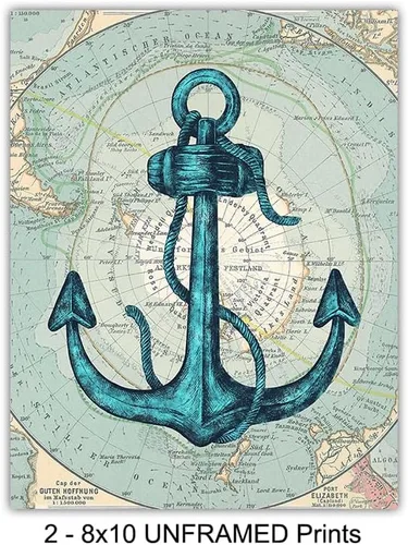 Vista 4 de Yellowbird Art & Design Nautical Decor - Beach Wall Art - Coastal Wall Decor - Ocean Wall Decor - Ocean octopus Wall Art - Sea Wall Art - Rustic