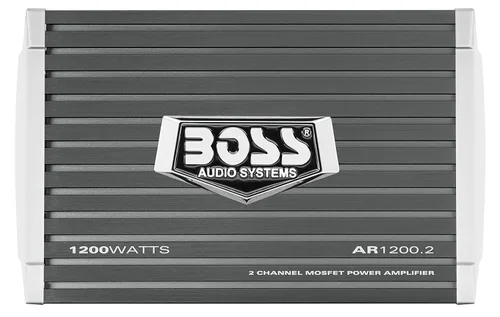 BOSS Audio Systems AR1200.2 Amplificador de coche de 2 canales - 1200 vatios, rango completo, clase AB, estable de 2-4 ohmios, fuente de