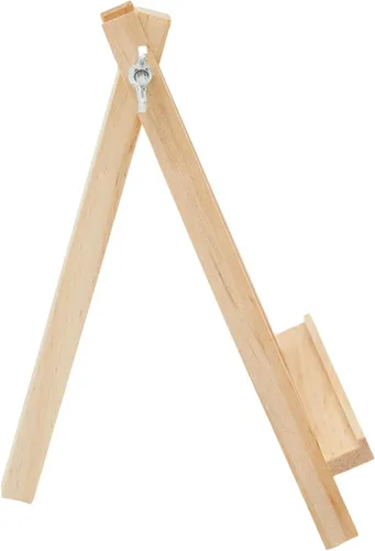 Vista 9 de Juvale Mini caballete de 7 pulgadas, madera de loto marrón claro, paquete de 6, soporte de exhibición de mesa y escritorio, soporte para tarjetas