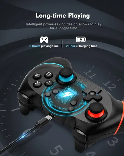 Vista 5 de Controlador de interruptor, controlador profesional para SwitchSwitch LiteSwitch OLED, control remoto NENOTOH Switch Gamepad Joystick, turbo