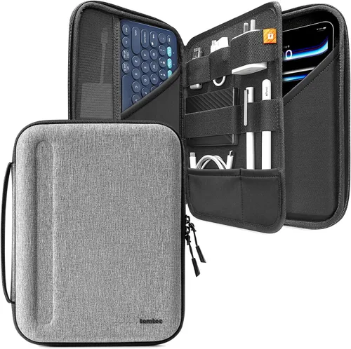 Vista 10 de tomtoc Funda tipo cartera para iPad Pro M5/M4 de 11 pulgadas 2025 y iPad Air M2 2024, iPad (A16), funda de transporte y almacenamiento