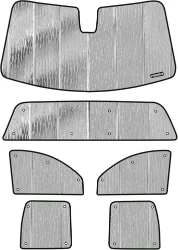 Vista 7 de Pigenius Parasol de parabrisas para Chevy Silverado/GMC Sierra 1500/2500/3500 HD 2014-2018 cabina estándar, reversible plata/negro