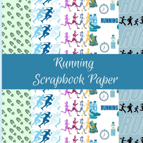 Running Scrapbook Paper Run Themed Pattern Double Sided Craft Paper Pad Supplies for DIY Projects and Decorating