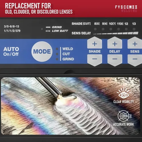 Vista 6 de 231410 y 231411 Combo de placas de lente de cubierta de soldadura de repuesto interior y exterior, paquete de 20