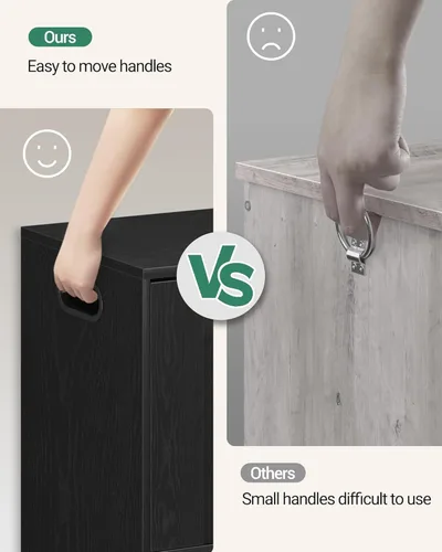 Vista 4 de Hzuaneri Baúl de almacenamiento de 43.3", baúl de banco de almacenamiento extragrande con 2 bisagras, caja de madera, organizador de baúl con tapa