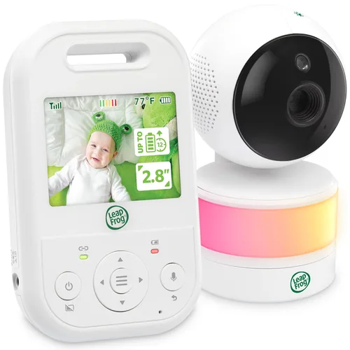 LeapFrog Monitor de bebé LF2513, pantalla LCD IPS de 2.8 pulgadas, zoom panorámico, rango de 1000 pies, visión nocturna, canciones de cuna