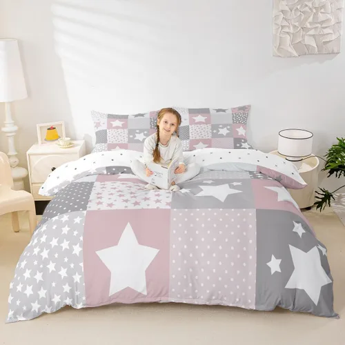 Vista 13 de Funda de edredón Happy Camping, juego de ropa de cama para niños, casa rodante, camper, funda de edredón vintage de madera estilo granero