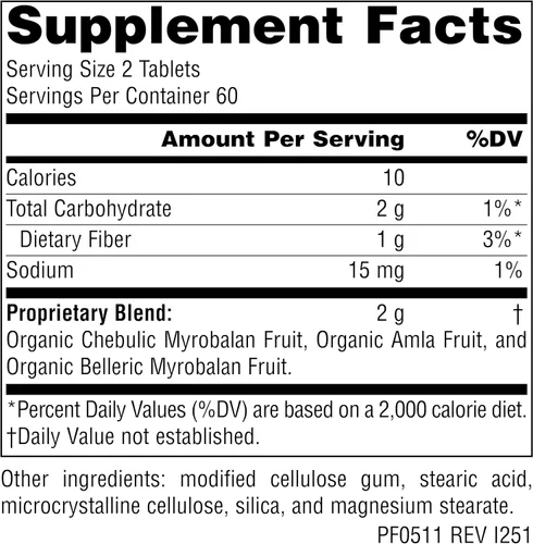 Vista 2 de Planetary Herbals Triphala Gold 1000mg Extra Strength Ayurvedic - 120 Tabletas