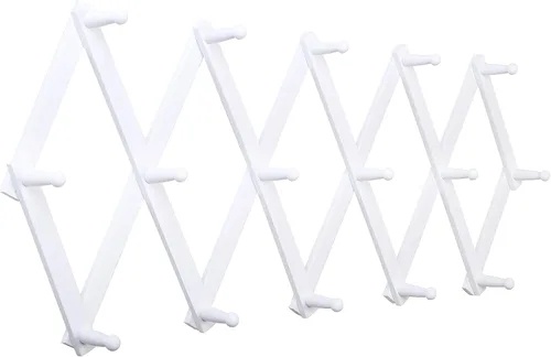 Vista 37 de SKOLOO Perchero de pared para sombreros con 14 ganchos, de madera maciza, moderno, perchero de pared expandible para abrigos, sombreros, bolsos