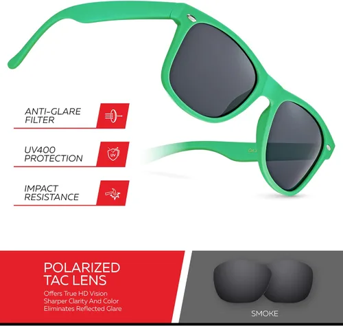 Vista 3 de Retro Rewind - Gafas de sol polarizadas para hombre y mujer, protección UV, gafas de sol clásicas