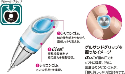 Vista 5 de Uni Alpha-Gel - Lápiz mecánico con interruptor de 0.020 in, cuerpo azul marino (M51009GG1P.9)