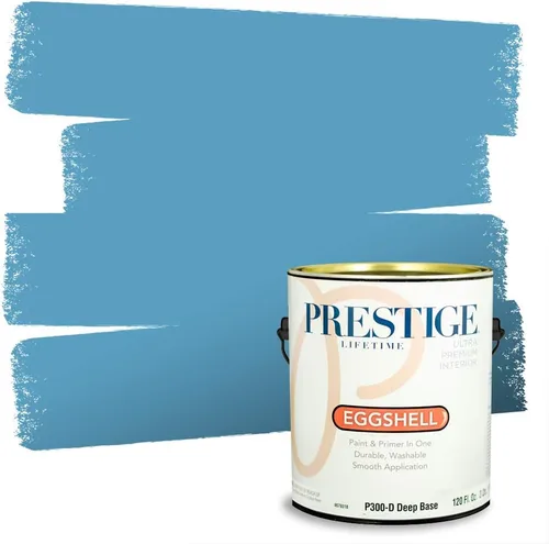 Vista 63 de Prestige Paints. - Base y pintura para exteriores en un solo galón, 1 galón. plano, comparable con Sherwin Williams Topsail.