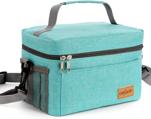 Vista 10 de ONFAON Lonchera para hombres/mujeres, lonchera reutilizable con aislamiento, bolsa de refrigeración a prueba de fugas, bolsa de almuerzo congelable