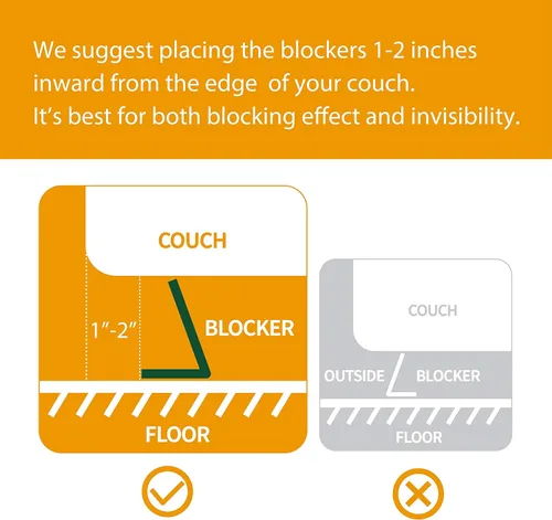 Vista 8 de BOWERBIRD Clear Under Couch Blockers - Stop Toys from Going Under Couch Sofa Bed and Other Furniture - Suit for Hard Surface Floors Only