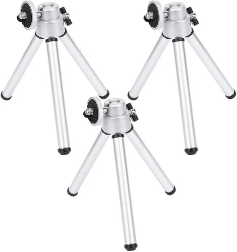 Vista 2 de Keenso 3 unids universal plegable aleación de aluminio barniz de estufa Mini Antishake trípode telescópico telescópico trípode telescópico soporte