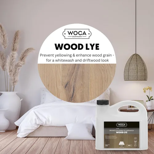 Vista 4 de WOCA Denmark Wood Lye - Tinte escandinavo para madera clara para blanquear y efecto madera flotante, gris, 2.5 L, reduce el amarillamiento en madera