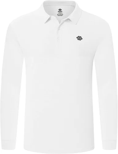 Vista 2 de MoFiz Camisas polo de golf para hombre manga larga UPF 50 protección solar absorción de humedad seca deportes senderismo 3 botones