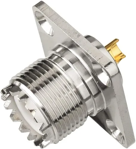Vista 3 de Superbat SO 239 Conectores SO239 UHF hembra Jack RF Conector coaxial 4 agujeros brida montaje chasis soldadura recta para LMR-400 cable coaxial 2