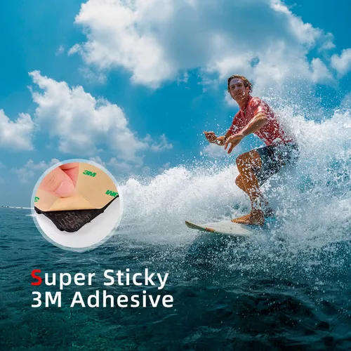 Vista 4 de Abahub 3 almohadillas de tracción de EVA para tabla de surf con patín para patinetas, tablas de surf, funboard, tabla de pescado, Naranja