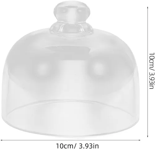 Vista 5 de Cubierta de cristal para tartas, cúpula transparente de 5 pulgadas, tarro de campana para exhibición de alimentos, cubierta protectora a prueba