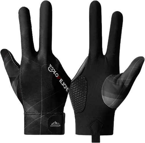 Vista 10 de Guantes de billar para mano derecha, guantes de billar de 3 dedos, guantes de billar para taco de piscina, guantes de billar transpirables de secado