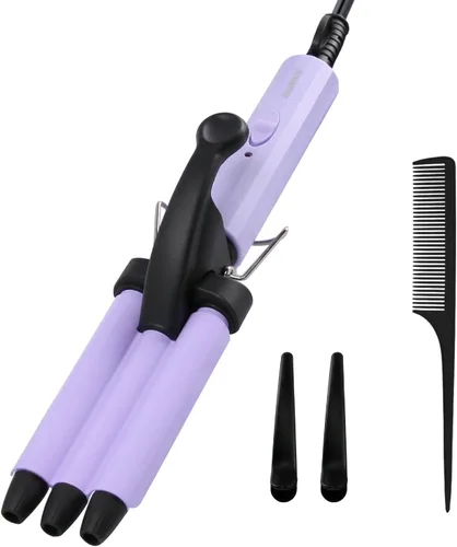Vista 7 de Mini Rizador de Cabello, janelove Plancha Rizadora de Ondas Playeras de 1/2 Pulgada, Ondulador de Cabello para Cabello Corto y Mediano con 3