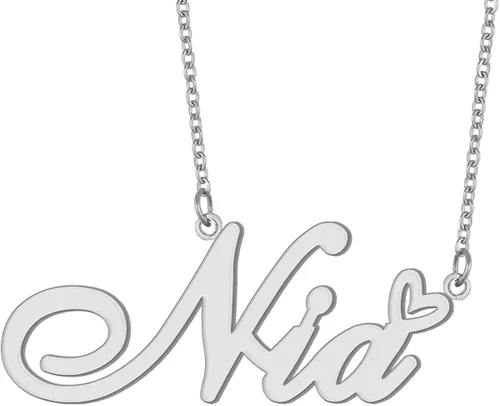 Collares con nombre personalizado, chapados en oro de 18 quilates, lindo dije de corazón de amor para mujeres y niñas, regalo de Navidad, Metal,