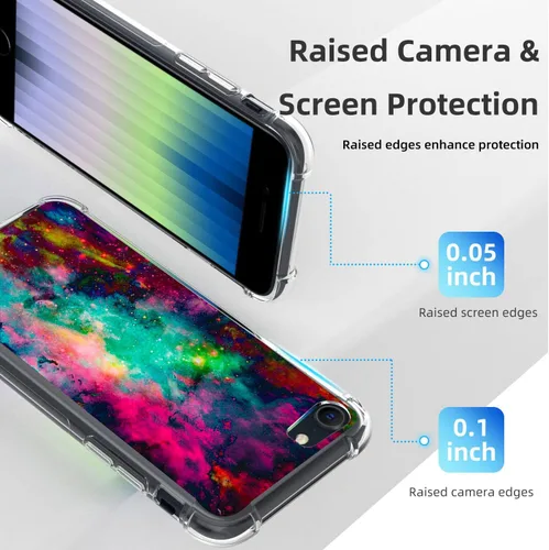 Vista 4 de Funda para iPhone SE 3ª Gen 2022, hermosa funda de girasoles con protección contra caídas y a prueba de golpes, cubierta protectora de cuerpo