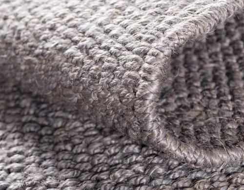 Vista 6 de Unique Loom Chunky Jute Collection - Alfombra de área sólida, transitoria, bohemia, 2 pies 0 pulgadas x 3 pies 0 pulgadas, gris