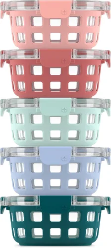 Vista 10 de Ello Duraglass Refresh - Juego de 3.4 tazas divididas para preparación de comidas, 10 unidades, paquete de 5, recipiente de almacenamiento