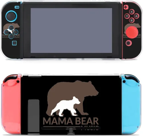 Mama Bear Music Protective Cover Case for Switch Game Controller Grip Cover with Holder Stand