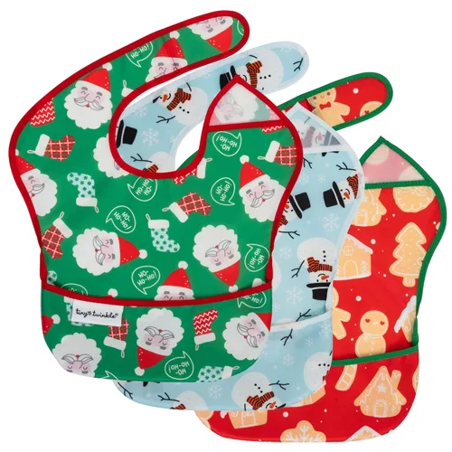 Vista 14 de Tiny Twinkle Baberos Antiderrame para Comer para Bebé Baberos Impermeables y Limpiables para Niños Pequeños con Bolsillo de Recolección Baberos