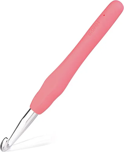 Vista 23 de Gancho de ganchillo de 0,5 mm, mango ergonómico para manos con artritis, agujas de tejer extra largas para principiantes y lana para ganchillo