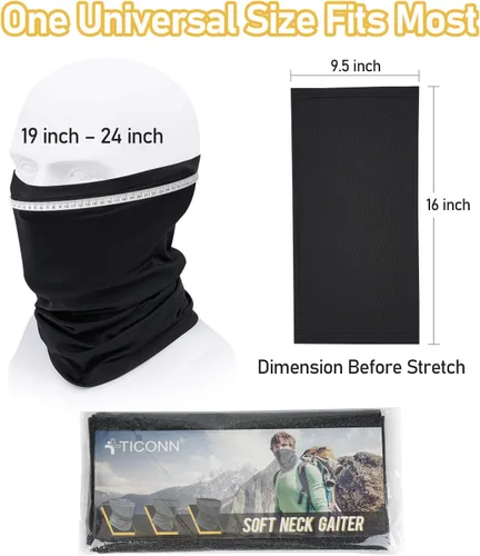 Vista 7 de TICONN Polaina para el cuello, bufanda, transpirable, resistente al sol y al viento, para esquí, pesca, senderismo, ciclismo