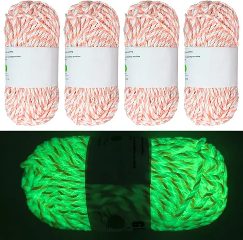 Vista 8 de Cordón de macramé luminoso, cuerda de tejer bohemia para manualidades, 0.118 pulgadas que brilla en la oscuridad, para tejer árbol de Navidad