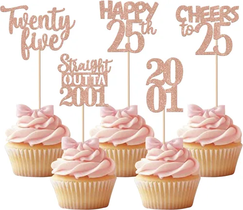 Vista 117 de 30 piezas de decoraciones para pastel de cumpleaños número 10, decoraciones de cupcakes negras con brillo, 10 feliz cumple, directo desde 2016, 10