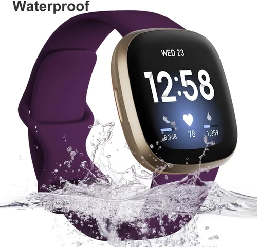 Vista 3 de Dirrelo Bandas compatibles con Fitbit Sense/Versa 3 / Versa 4 / Sense 2, correa deportiva de TPU suave, pulsera de repuesto para mujeres y hombres