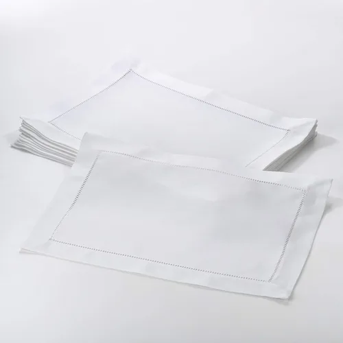 Vista 71 de SARO LIFESTYLE Servilleta de cóctel con borde cosido (juego de 12), negro, 6"x6