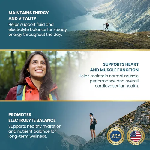 Vista 3 de Vykee Nutrition Cápsulas de citrato de potasio - Suplementos para el equilibrio electrolítico, la salud muscular y cardíaca, veganas, sin OMG, sin