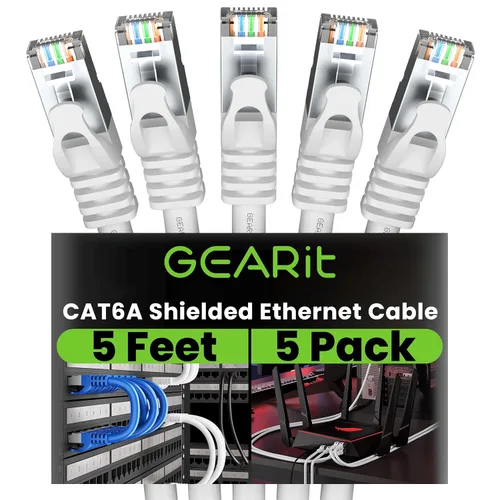 Vista 18 de GEARit Cable Ethernet Cat6A (30 pies, negro) SSTP blindado sin enganches de 10 Gbps, cable Ethernet blindado SFTP, 26AWG 4 pares de cables Cat6