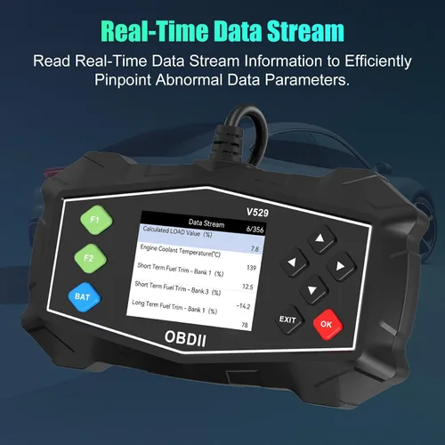 Vista 8 de Herramienta de diagnóstico del escáner OBD2, escáner automotriz profesional con prueba de batería, lector de código de luz del motor, flujo