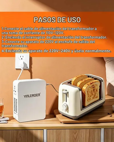Vista 4 de Convertidor de voltaje de 1000 W 120 V a 240 V O 110 V a 220 V transformador elevador