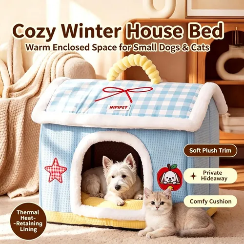 Vista 6 de Cama de casa para mascotas para perros y gatos pequeños, medianos y Rosa
