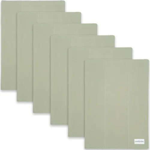 Vista 39 de Comfy Cubs Juego de 6 paños para eructos para bebés, grandes, 6 capas, ultra absorbentes, 100% algodón para escupir, babear y ensuciar, suaves