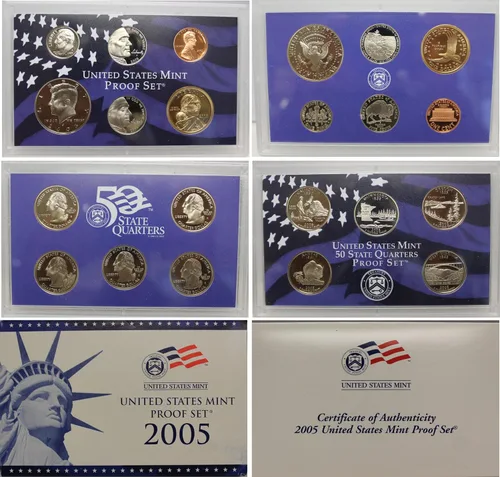 2005 United States Mint Proof Set Paquete Original del Gobierno Prueba