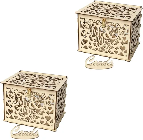 LIFKOME 2pcs Box Wedding Envelope Holder De Wedding Money Holder Adult Piggy Bank Decorative Container Money Saving Bank Piggy Bank for Adults